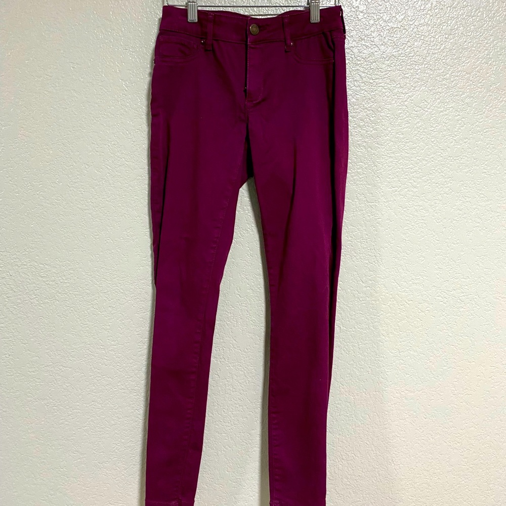 Maurice Burgundy Jeggings size xs regular length